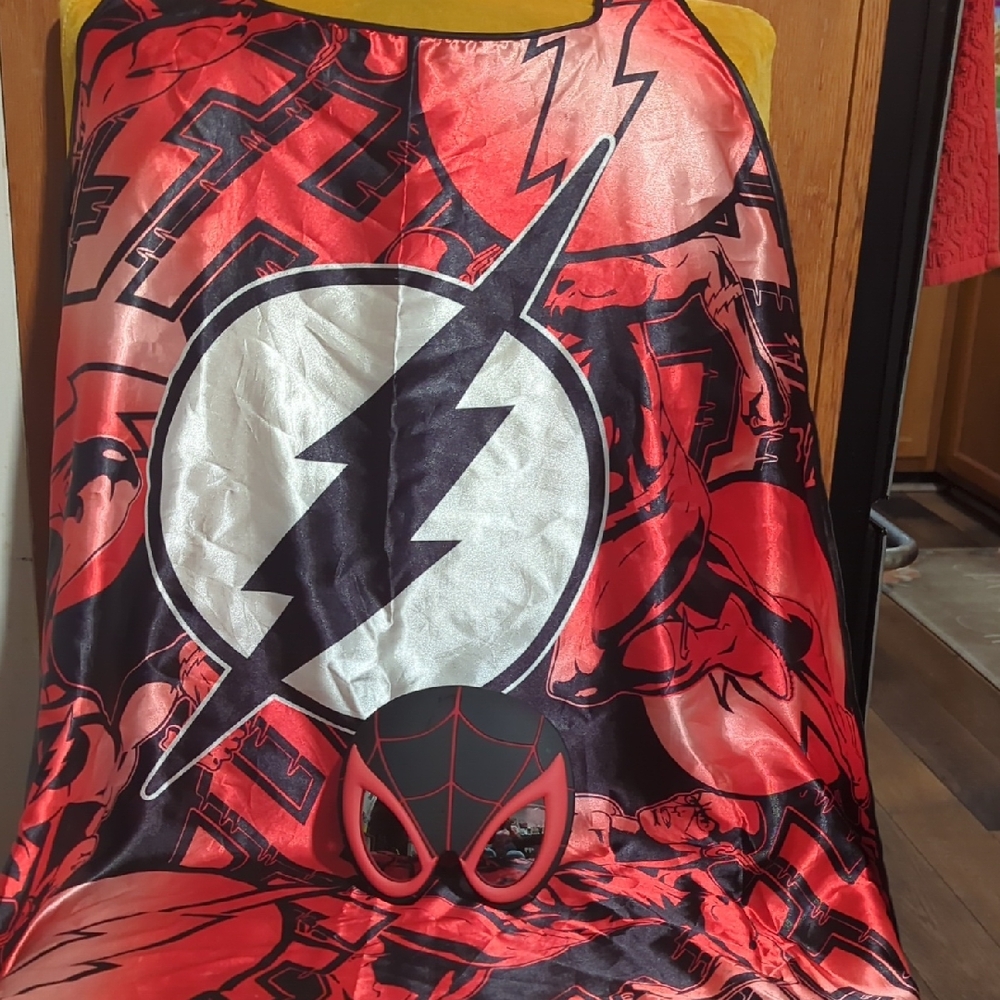 Kids Superhero Costume Cape and Mask Set - Red and Black
